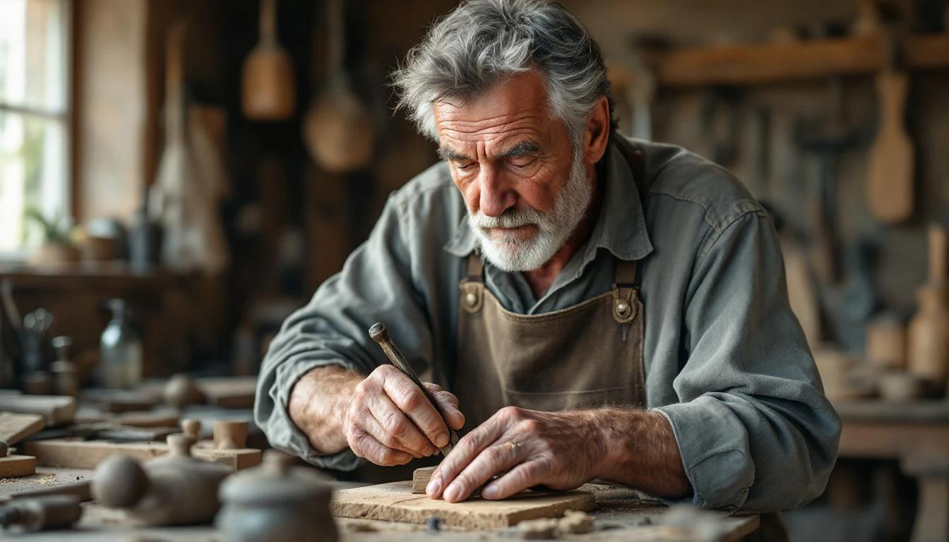 Artisan français dans son atelier
